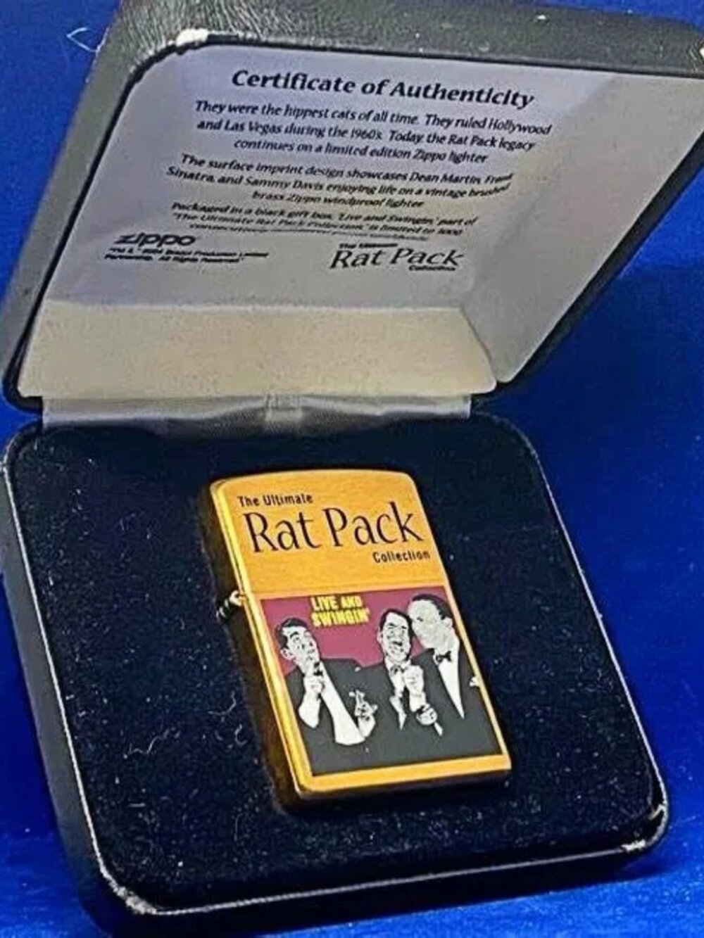 2004 Limited Edition Frank Sinatra Rat Pack Brass Zippo Lighter